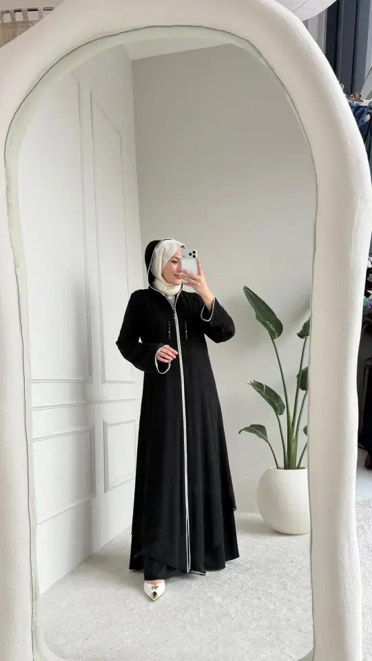 Aslı Dubai İpeği Ferace Siyah