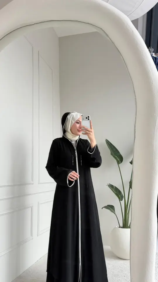 Aslı Dubai İpeği Ferace Siyah