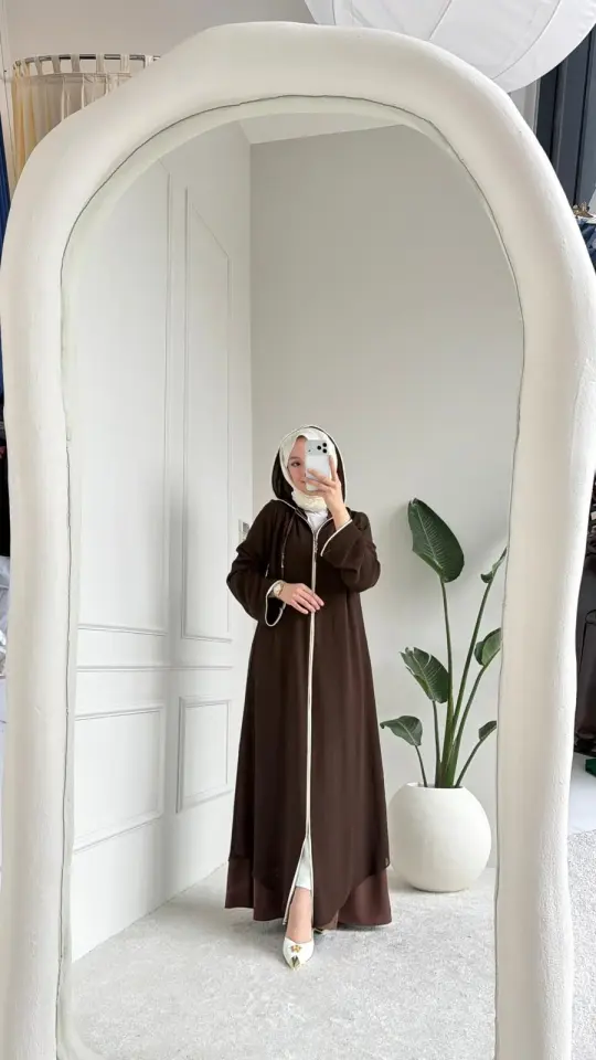 Aslı Dubai İpeği Ferace Acı Kahve