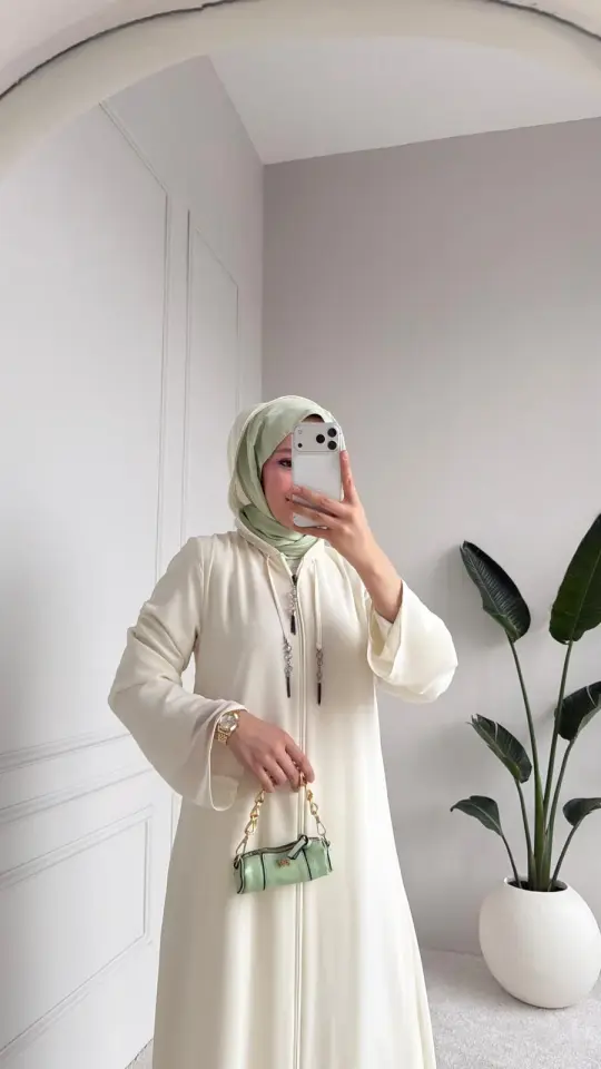 Aslı Dubai İpeği Ferace Ekru