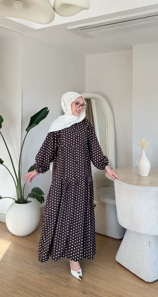 Yeni Sezon Mango Puantiye Elbise Mürdüm