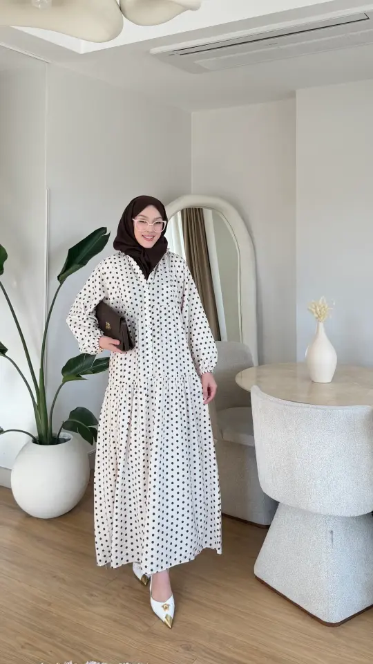 Yeni Sezon Mango Puantiye Elbise Beyaz