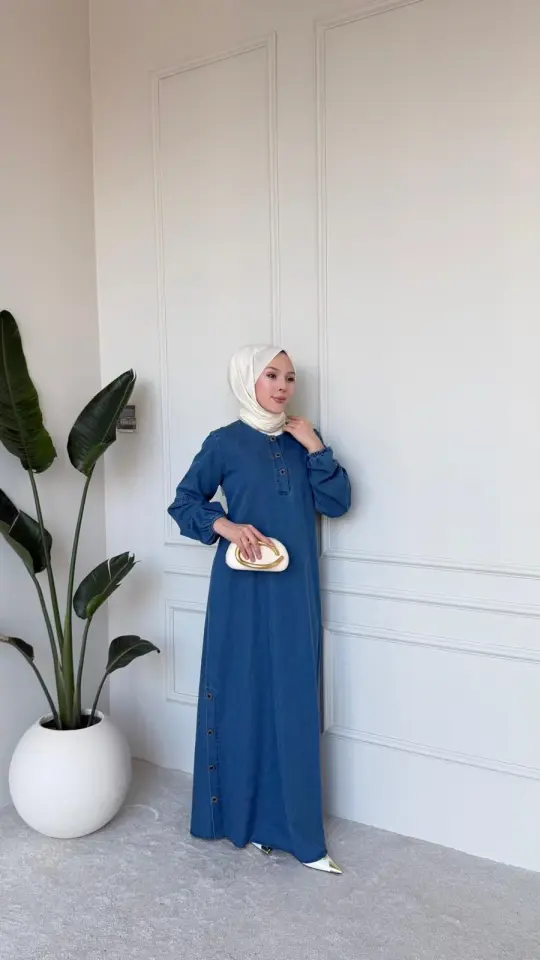 Yeni Sezon Naz Kot Elbise İndigo