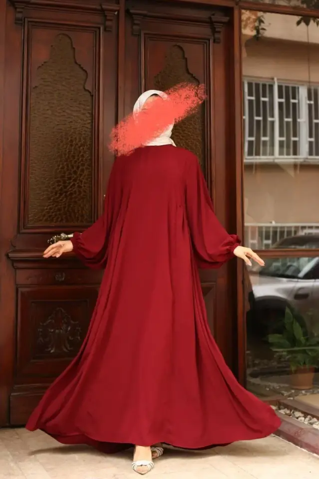 Yeni Sezon Çağla Elbise Bordo