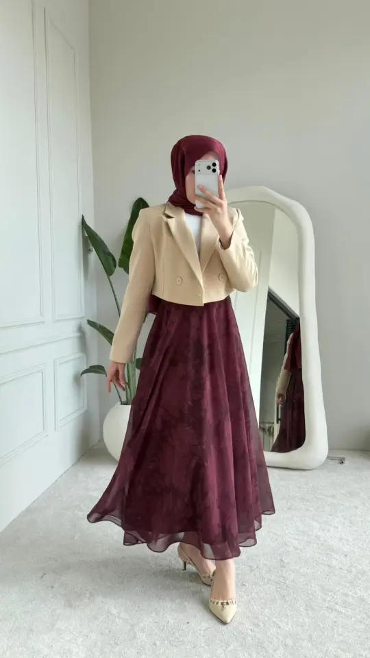 Yeni Sezon Rüya Etek Kemer Hediyeli Bordo