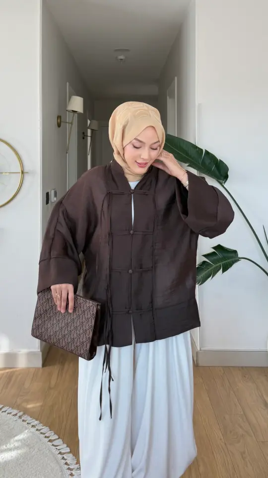Yeni Sezon Mifa Kimono Ceket Kahverengi