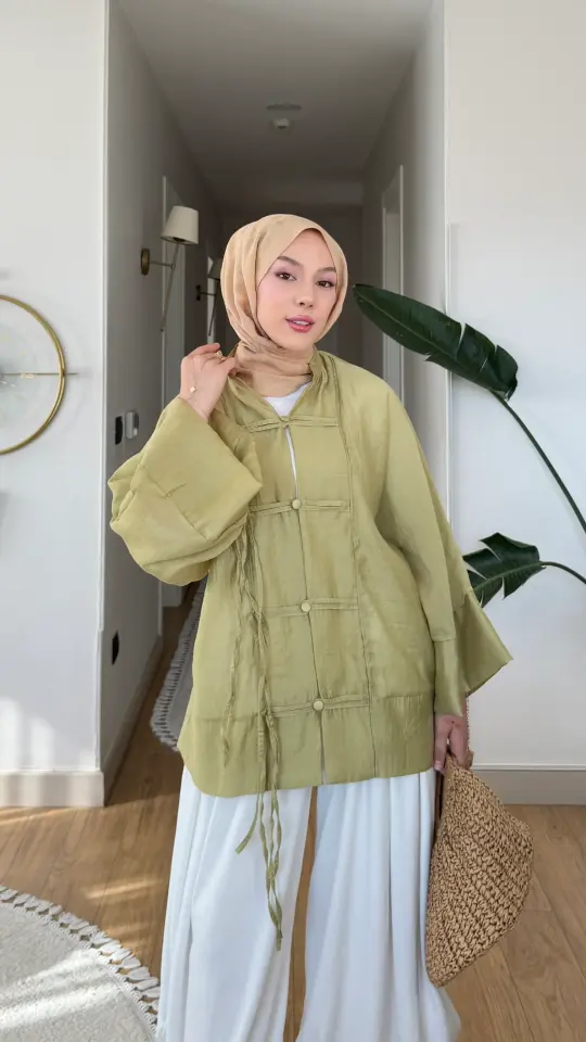 Yeni Sezon Mifa Kimono Ceket Fıstık Yeşili