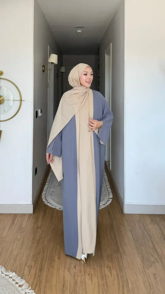 Yeni Sezon Noor Abaya (ABAYA - İÇLİK 2 PARÇA VE KUŞAKLI) Füme