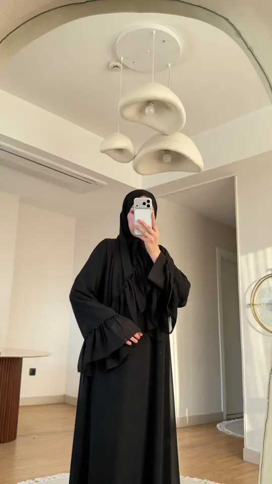 Yeni Sezon Safir Abaya (Şal Hedyeli) Siyah