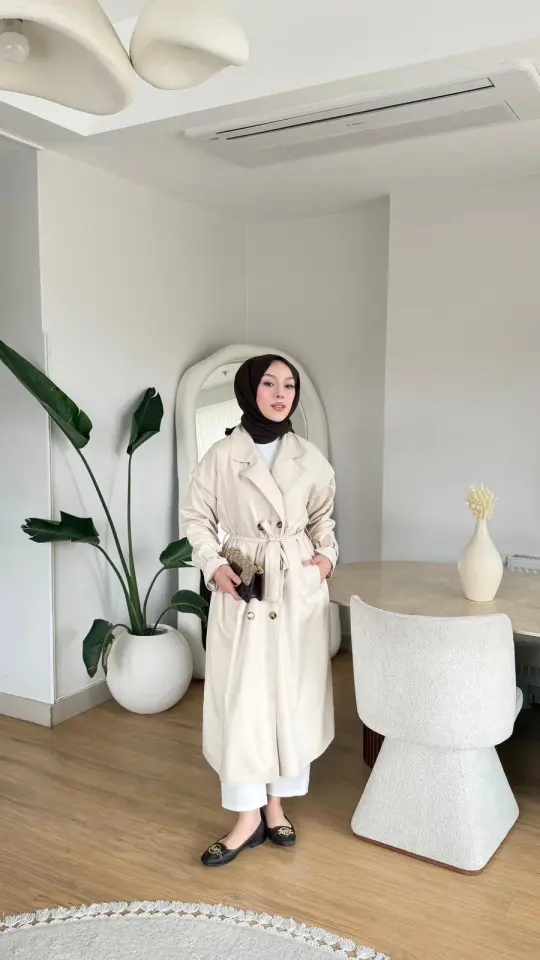 Yeni Sezon Ebru Trençkot Taş