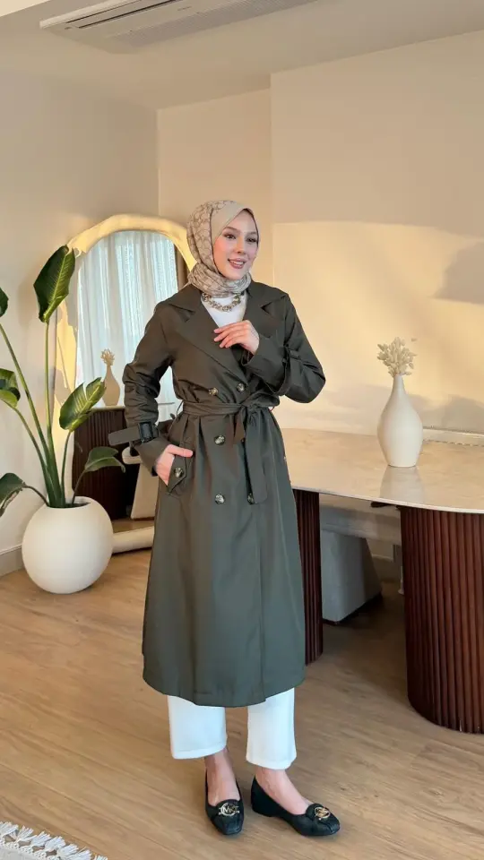 Yeni Sezon Serenay Trençkot Haki