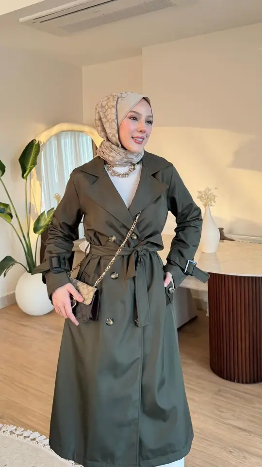 Yeni Sezon Serenay Trençkot Haki